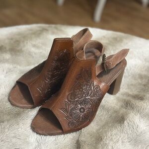 Roper western tooled leather heels